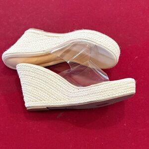 Elegant Cream Wedge Sandals